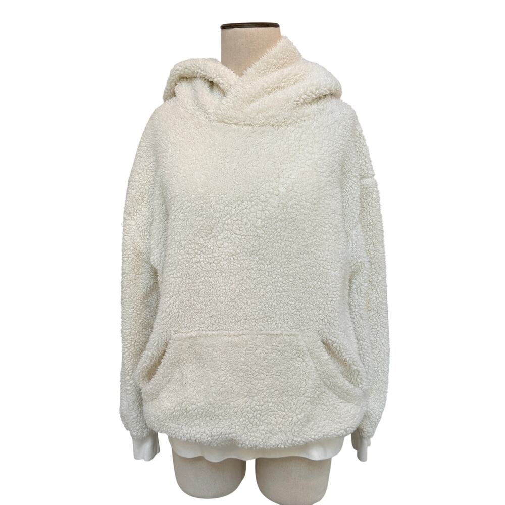 ATM Anthony Thomas Melillo Fuzzy Teddie Sherpa Fleece Cozy Hoodie Medium